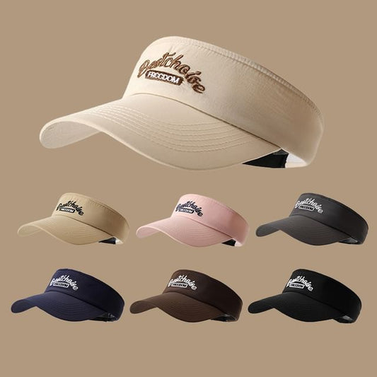 Lettering Embroidered Visor Sun