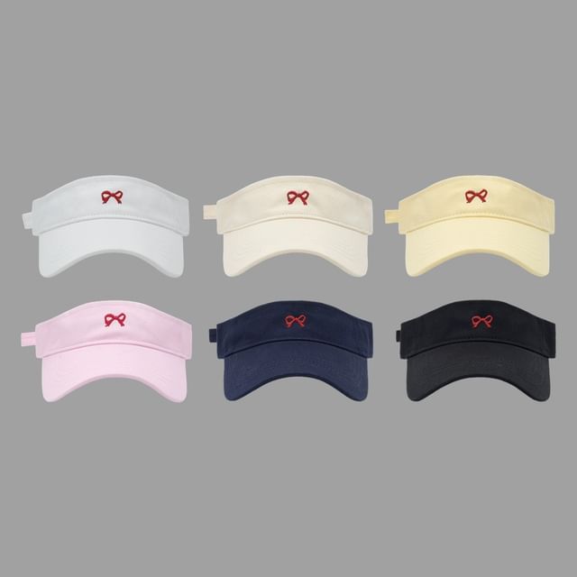 Embroidered Visor Bow Sun
