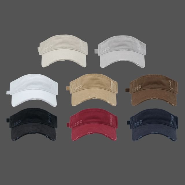 Plain Distressed Visor Sun