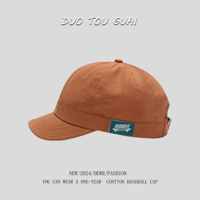 Short Brim Baseball Cap Applique