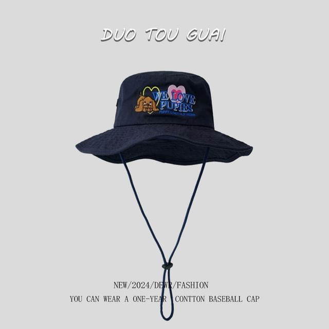 Embroidered Bucket Cartoon Hat