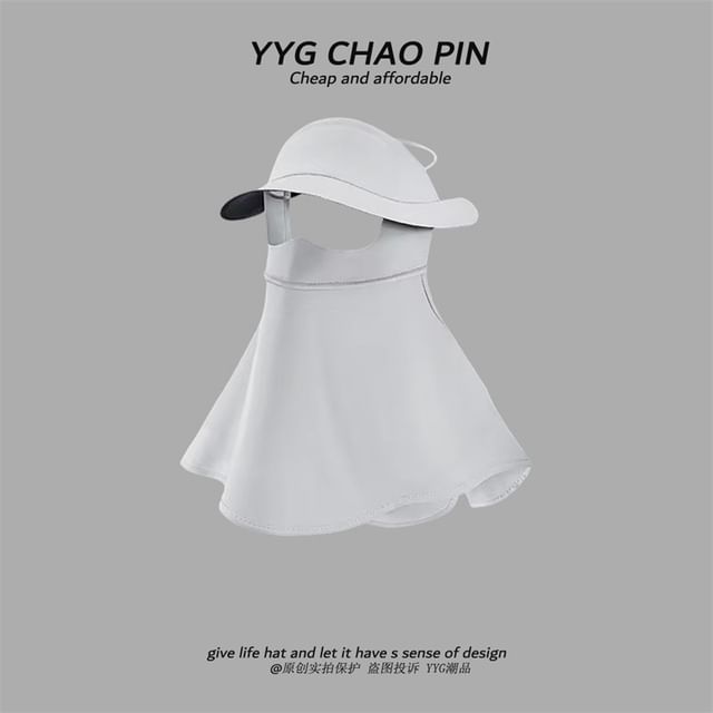 Face with Protection Flap Plain Neck Sun Cover