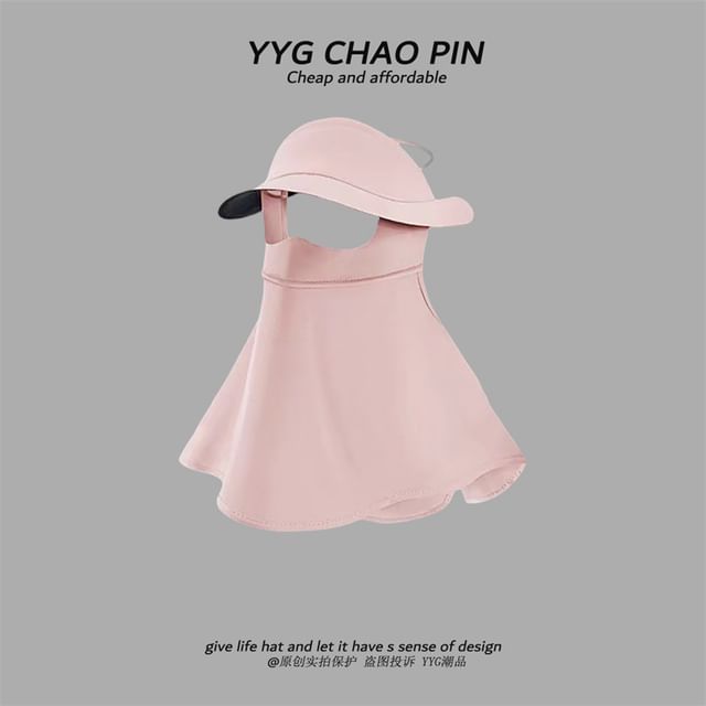 Face with Protection Flap Plain Neck Sun Cover