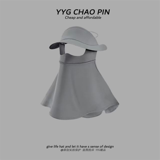 Face with Protection Flap Plain Neck Sun Cover