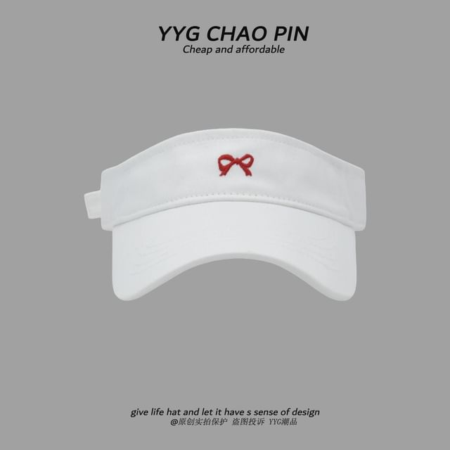 Embroidered Visor Bow Sun