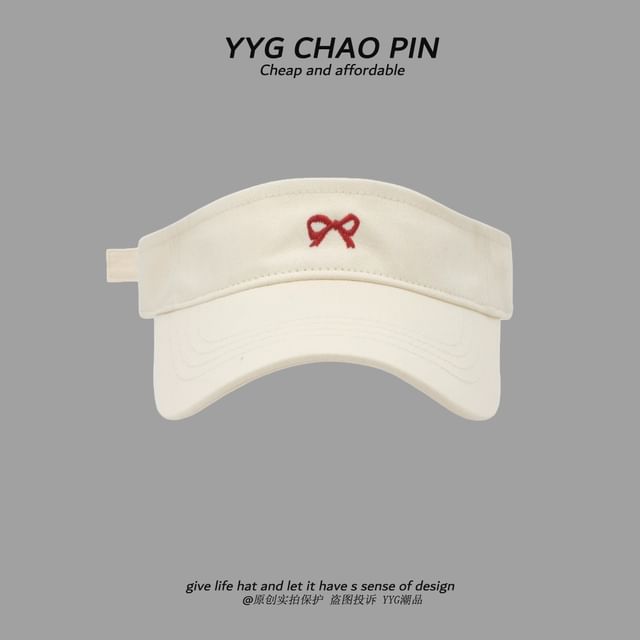 Embroidered Visor Bow Sun