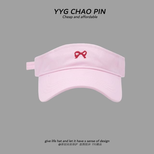 Embroidered Visor Bow Sun