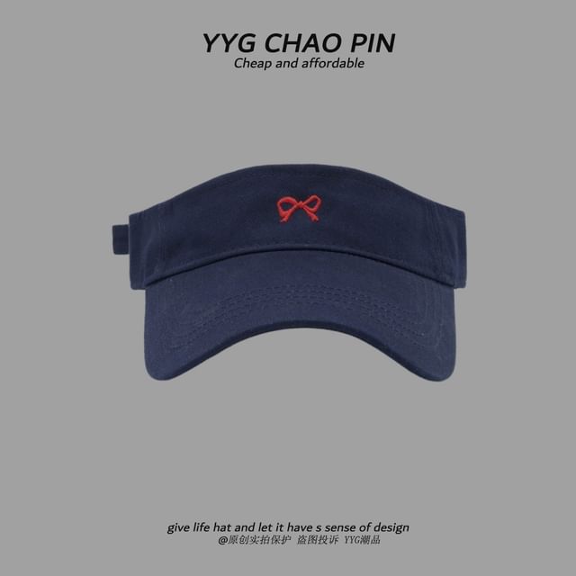 Embroidered Visor Bow Sun