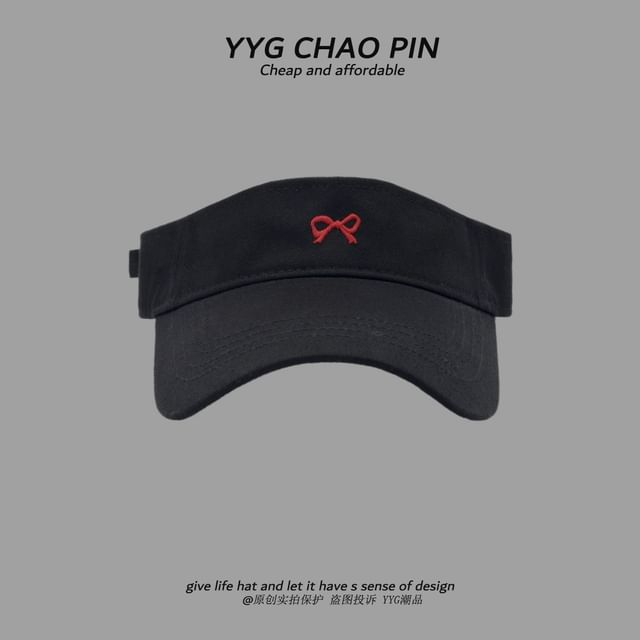Embroidered Visor Bow Sun
