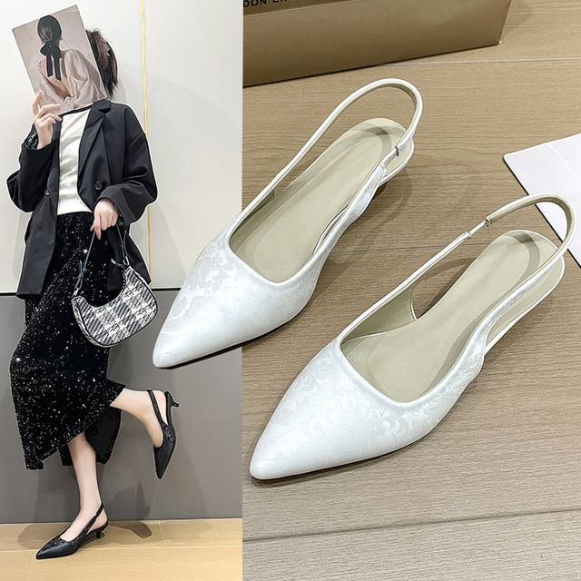 Sandals Low Heel Slingback Pointed