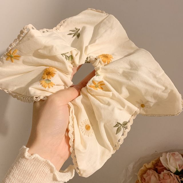 Embroidered (Various Floral Scrunchie Bandana / Designs)