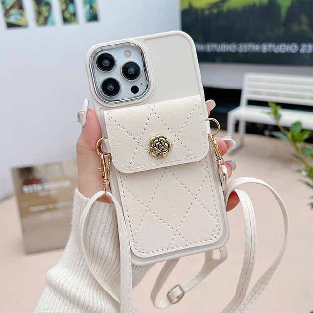 Card Lanyard Holder Faux Phone Case Leather