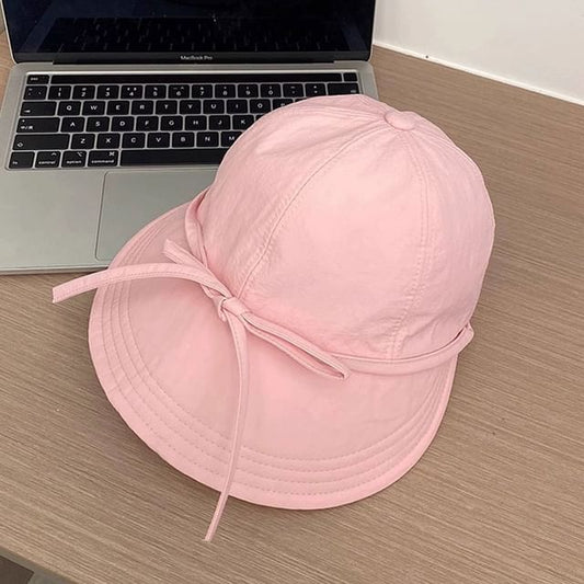 Bow Sun Hat Plain Dry Quick