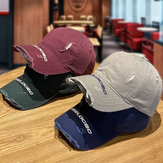 Baseball Cap Embroidered Distressed Lettering