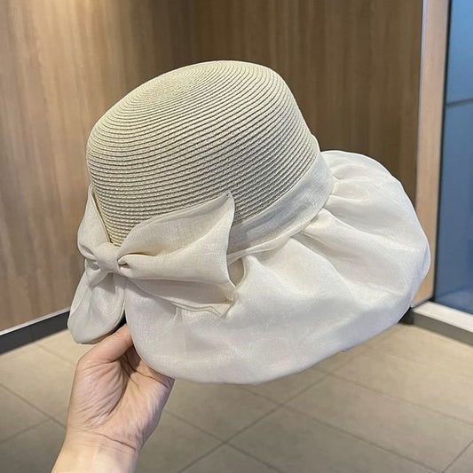 Hat Sun Bow Straw