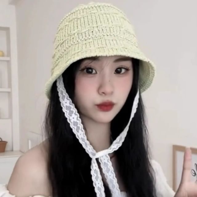 Knit Plain Hat Bucket