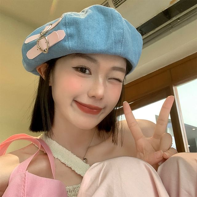 Beret Buckled Denim