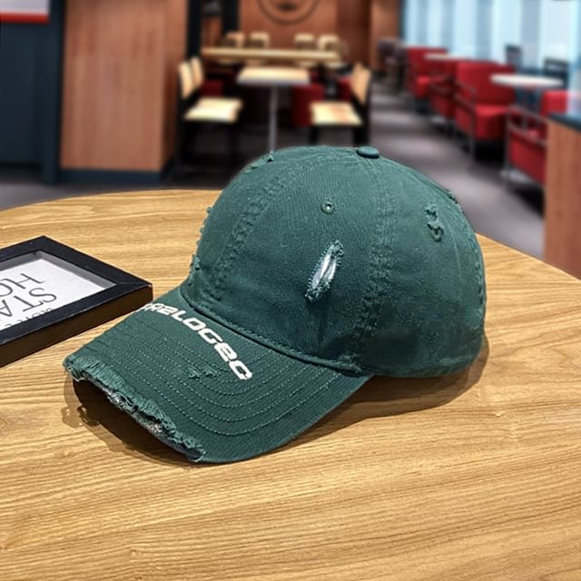 Baseball Cap Embroidered Distressed Lettering