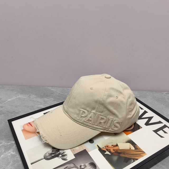 Baseball Cap Lettering Distressed Embossed