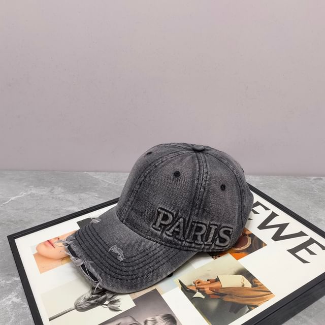 Baseball Cap Lettering Distressed Embossed