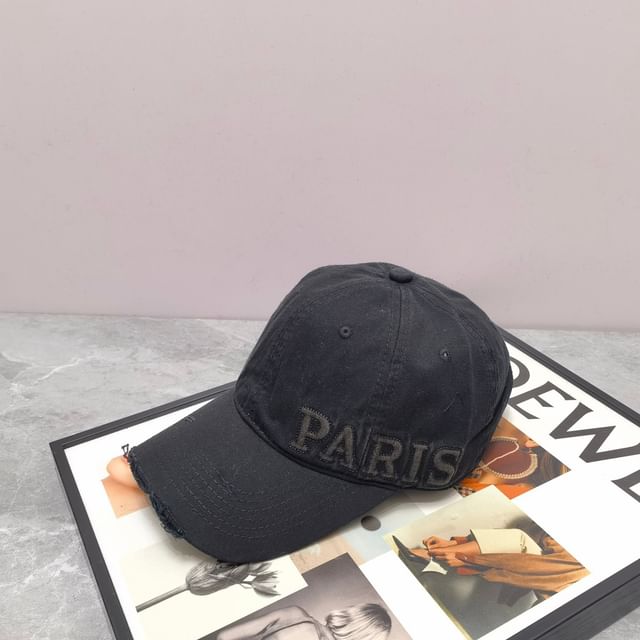 Baseball Cap Lettering Distressed Embossed