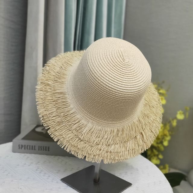 Straw Hat Sun Fringed Plain