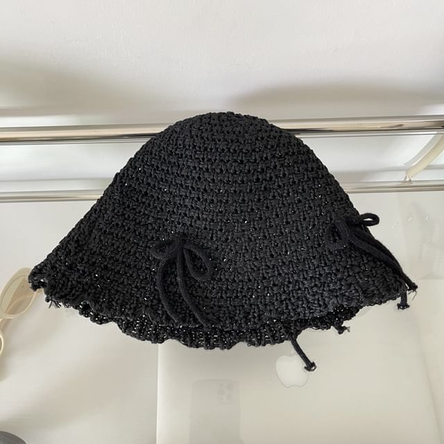 Bow Bucket Hat Knit
