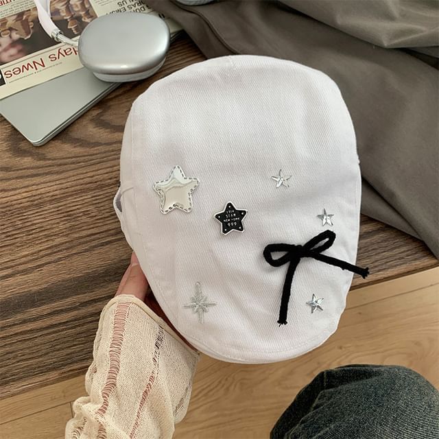 Star Cap Applique Bow Flat