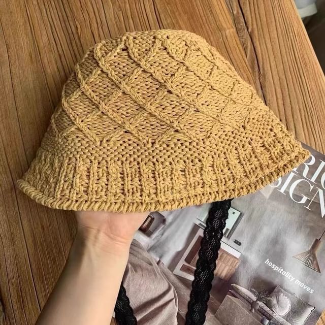 Knit Plain Hat Bucket
