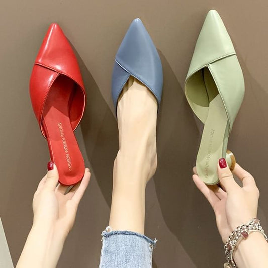 Toe Mules Heel Kitten Pointed