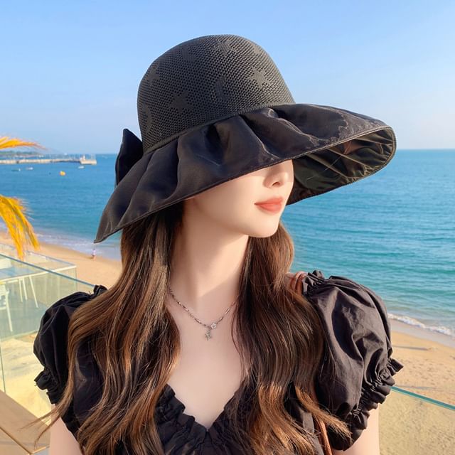 Patterned Hat Sun Ruched