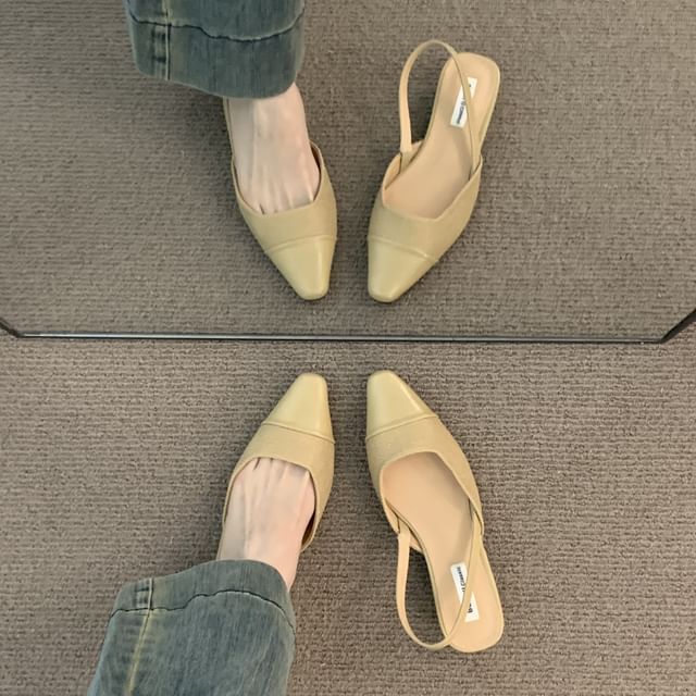 Slingback Toe Pumps Cap Square