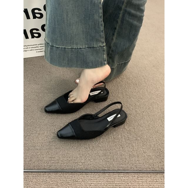 Slingback Toe Pumps Cap Square