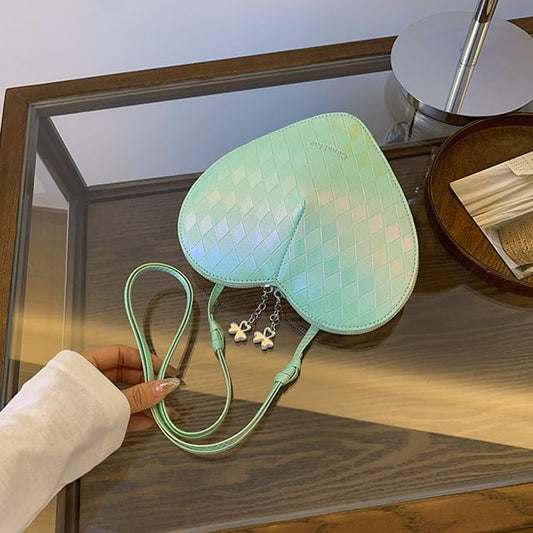 Faux Bag Crossbody Heart Shape Leather