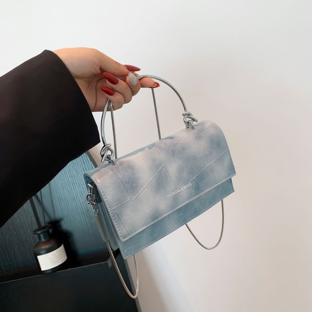 Top Leather Flap Faux Chain Crossbody Strap Bag Handle