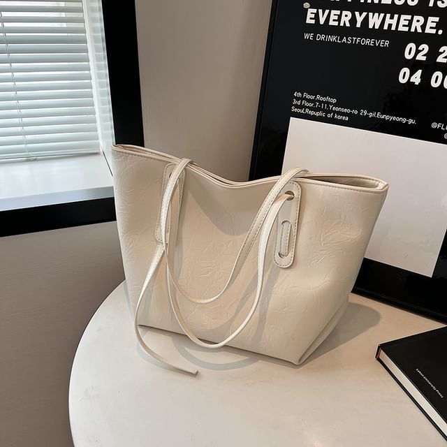 Leather Faux Tote Plain Bag