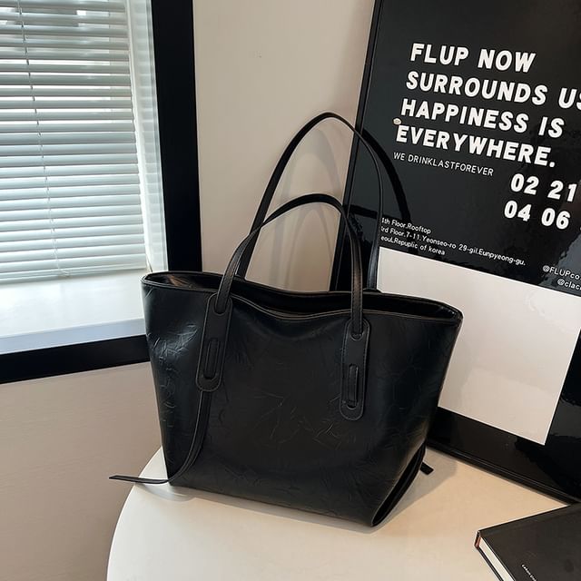 Leather Faux Tote Plain Bag