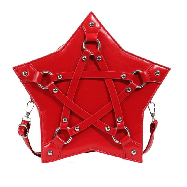 Star Faux Shape Bag Studded Leather Crossbody