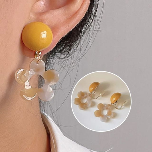 Drop Earring Acrylic Floral