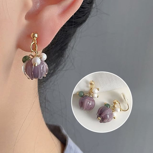Alloy Faux Cuff Gemstone Pearl Ear