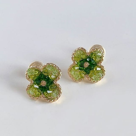 Clover Alloy Faux Ear Cuff Crystal