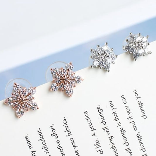 (Various Earring Rhinestone Stud Floral Designs) Alloy