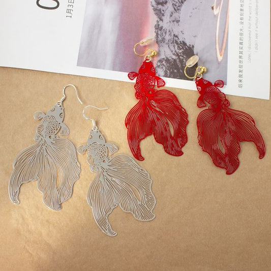Fish Drop Hollow Earrings
