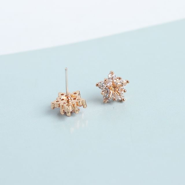 (Various Earring Rhinestone Stud Floral Designs) Alloy
