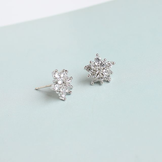 (Various Earring Rhinestone Stud Floral Designs) Alloy