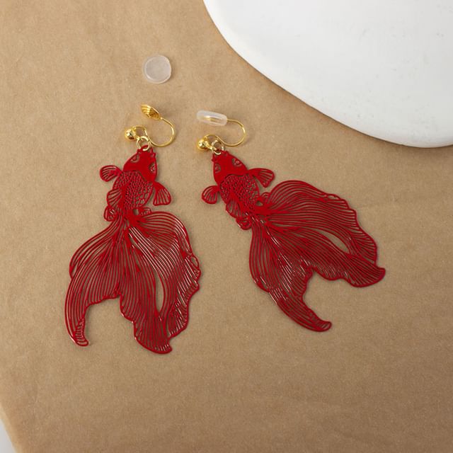 Fish Drop Hollow Earrings