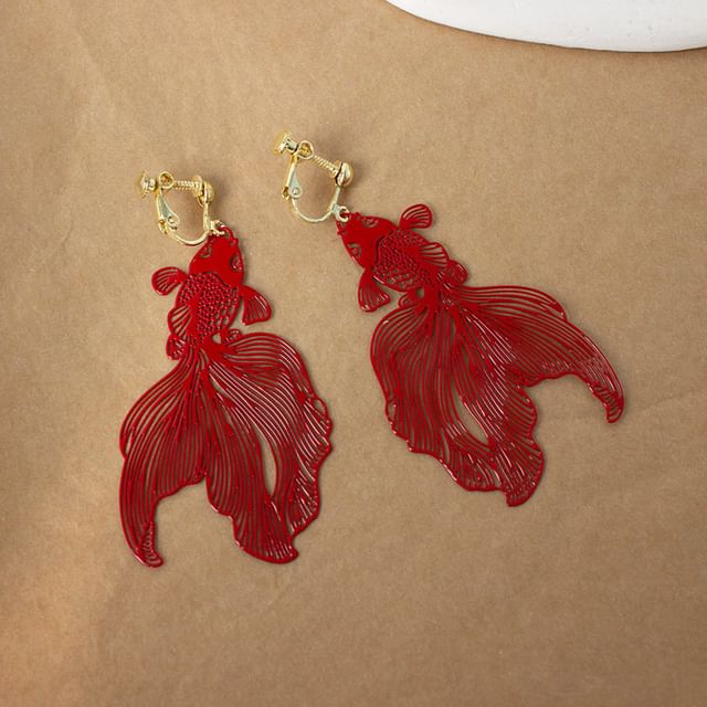 Fish Drop Hollow Earrings