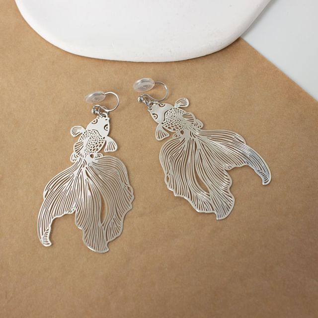 Fish Drop Hollow Earrings