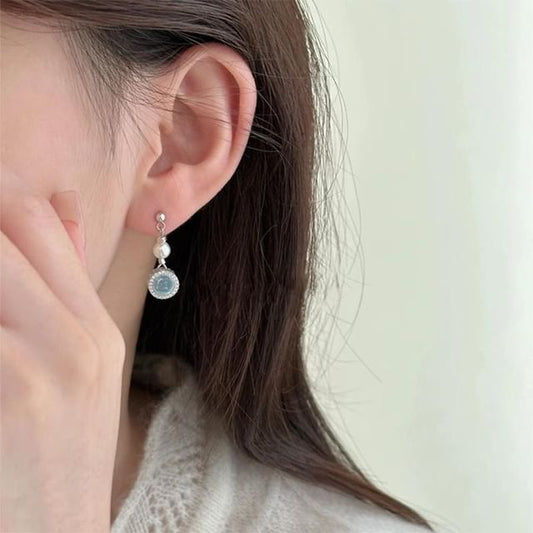 Pearl Earring Drop Faux Rhinestone