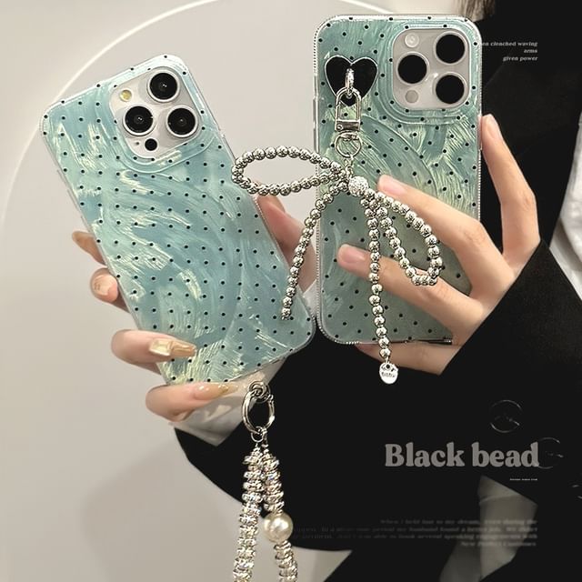 Dot Set Phone Charm Polka Strap Case /